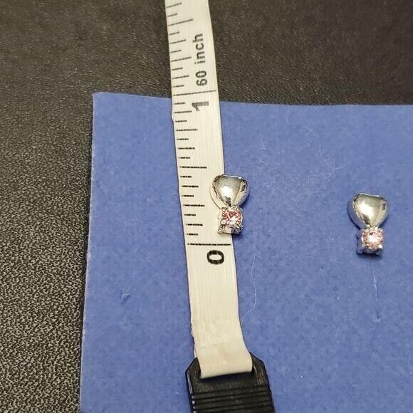 Avon silver tone pink heart earrings and bracelet - Picture 5 of 10